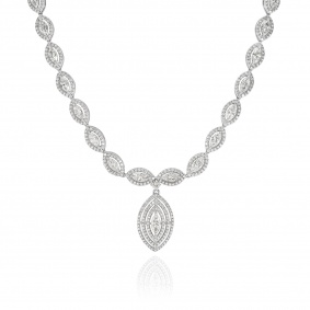 White Gold Diamond Necklace 14.45ct TDW